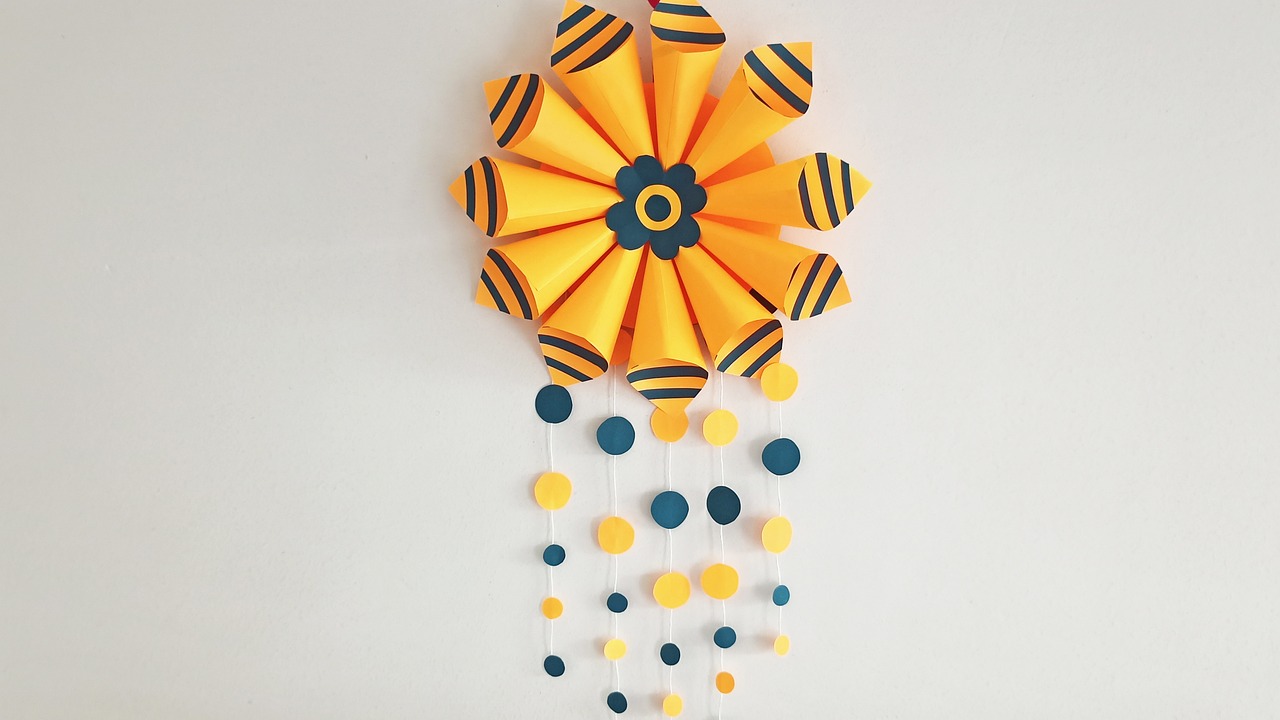 paper wall hanging craft geometric